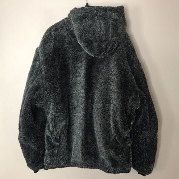 Golden Fleece reversible wool plaid and charcoal gray zip up hooded jacket - Picture 16 of 16